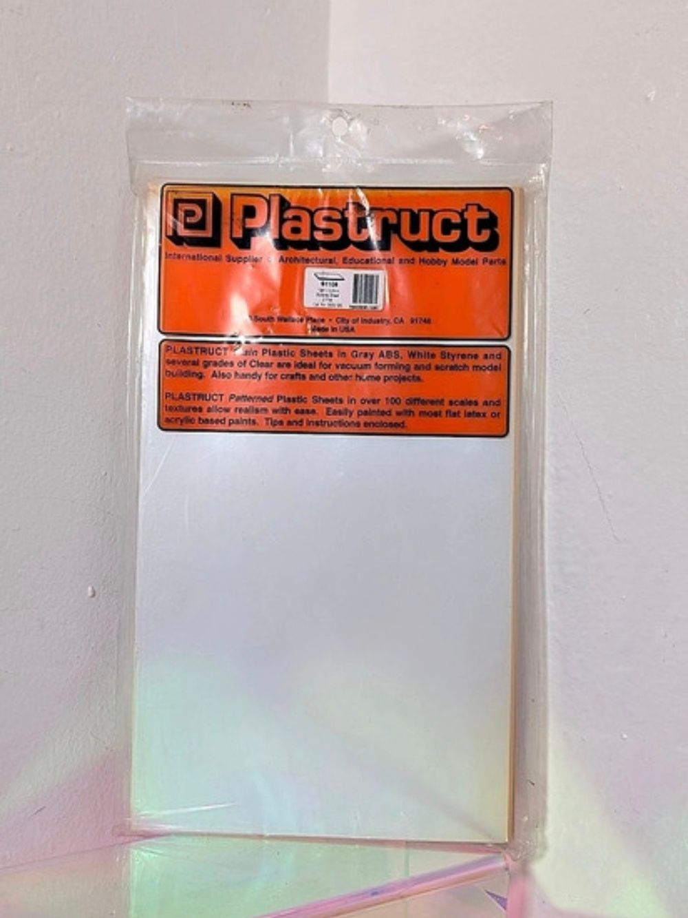 Plastruct 91108  ABS Plastic Sheet white NWT